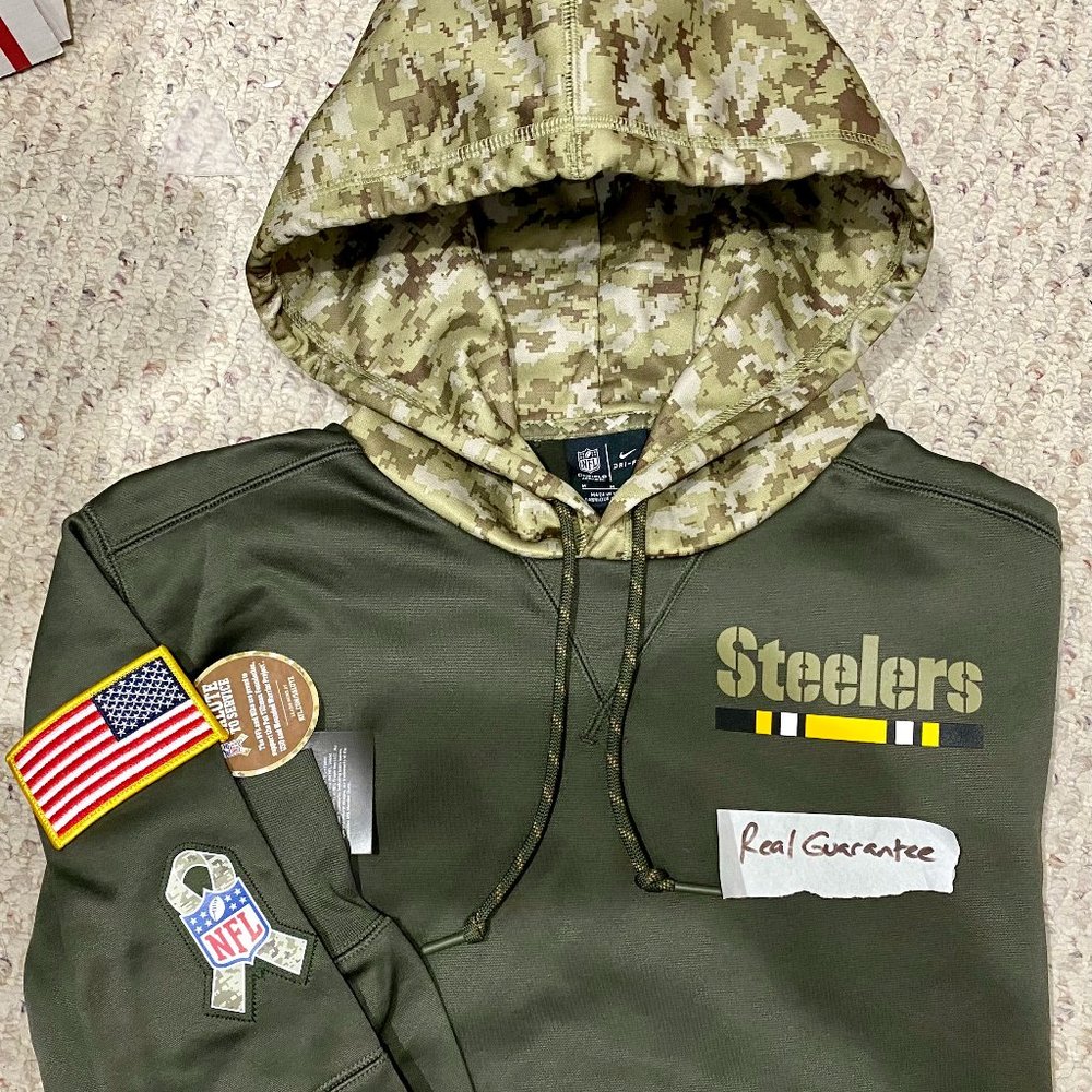 Rare MEDIUM Nike 2017 Pittsburgh Steelers Salute To Service Hoodie Sweatshirt M